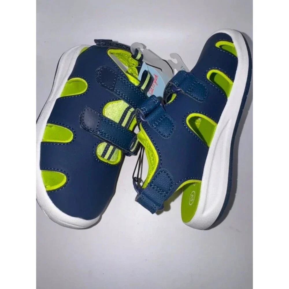 Kids Navy & Lime Green Sport Sandals